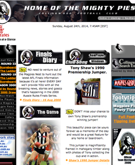 The collingwoodfc.com.au in 2000.