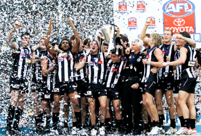 Collingwood celebrates its 2010 premiership at the MCG, its 15th in history.