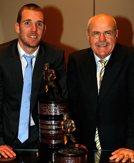 Dane Swan and Leigh Matthews at the 2010 AFLPA awards night.